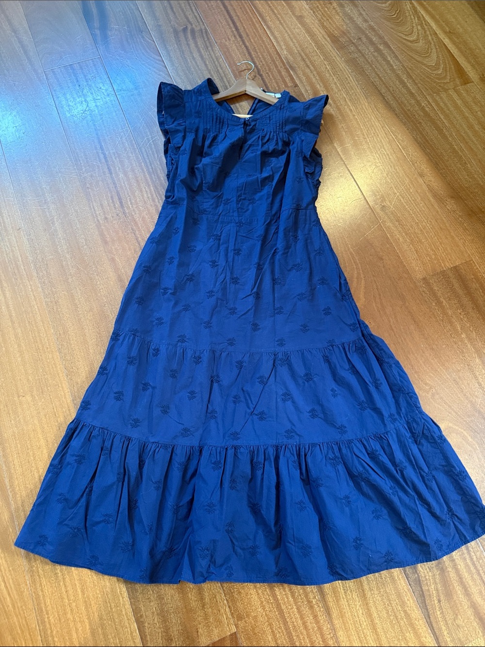 GAP navy  Tiered Flutter Sleeve Maxi Dress